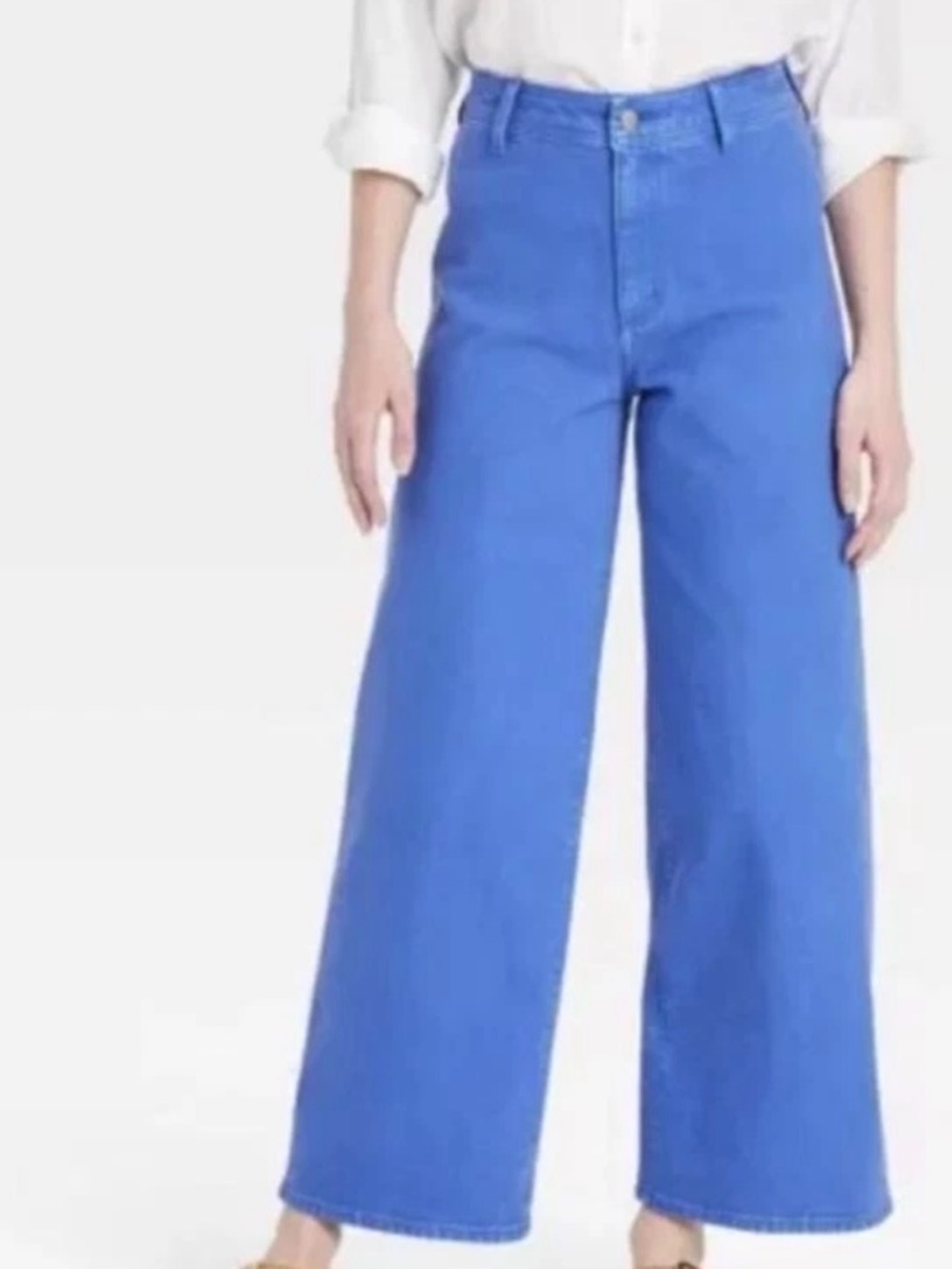 Universal Thread Women's High Rise Sailor Wide Leg Ankle Jeans in Blue Size 6